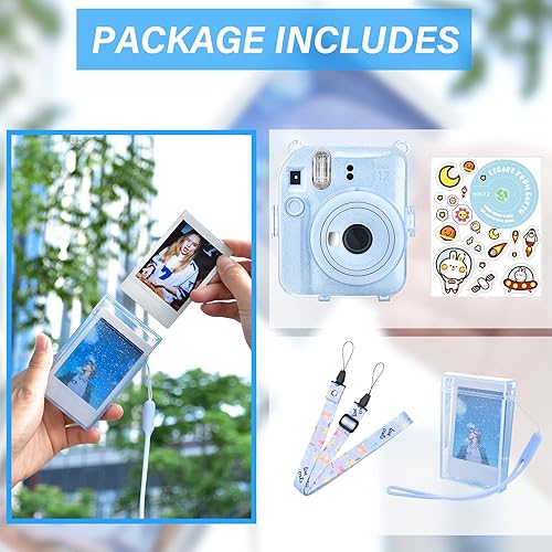 Miniatura 6 de Clear Case with Photo Storage Pocket and Accessories for Fujifilm Instax Mini 12 Instant Camera, Polaroid Mini 12 Clear Hard Case