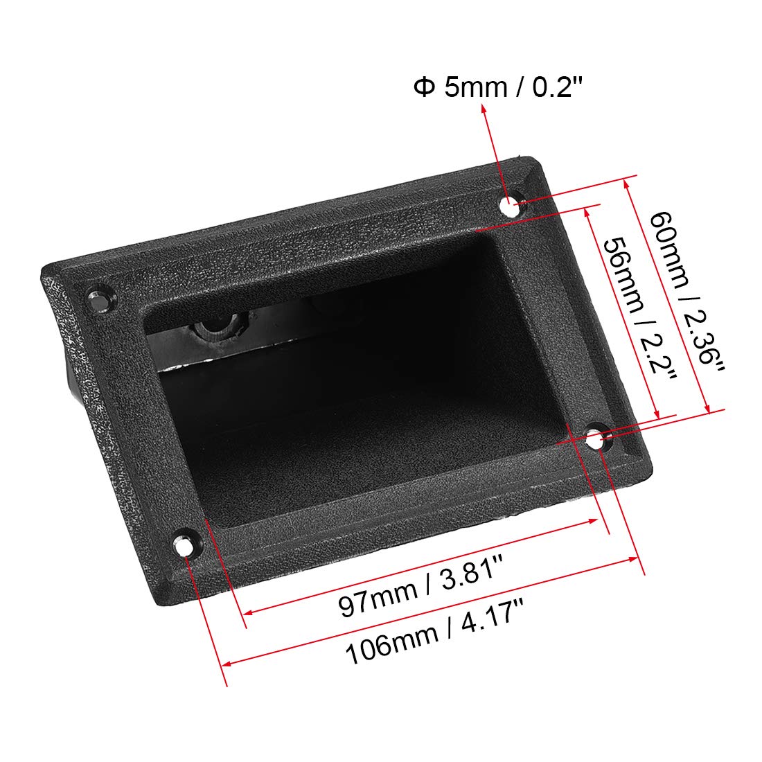 sourcing map Empotrada Altavoz Mango Agarre Bolsillo Estilo Plástico Asas Soporte 5.2'' Longitud Ajuste para PA/DJ Altavoz Armario Caja 4Uds
