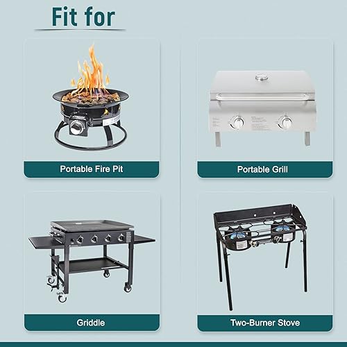 Miniatura 6 de GASPRO Manguera de propano de conexión rápida RV de 12 pies para parrilla de campamento, estufa de chef de campamento, cuenco de fuego exterior,