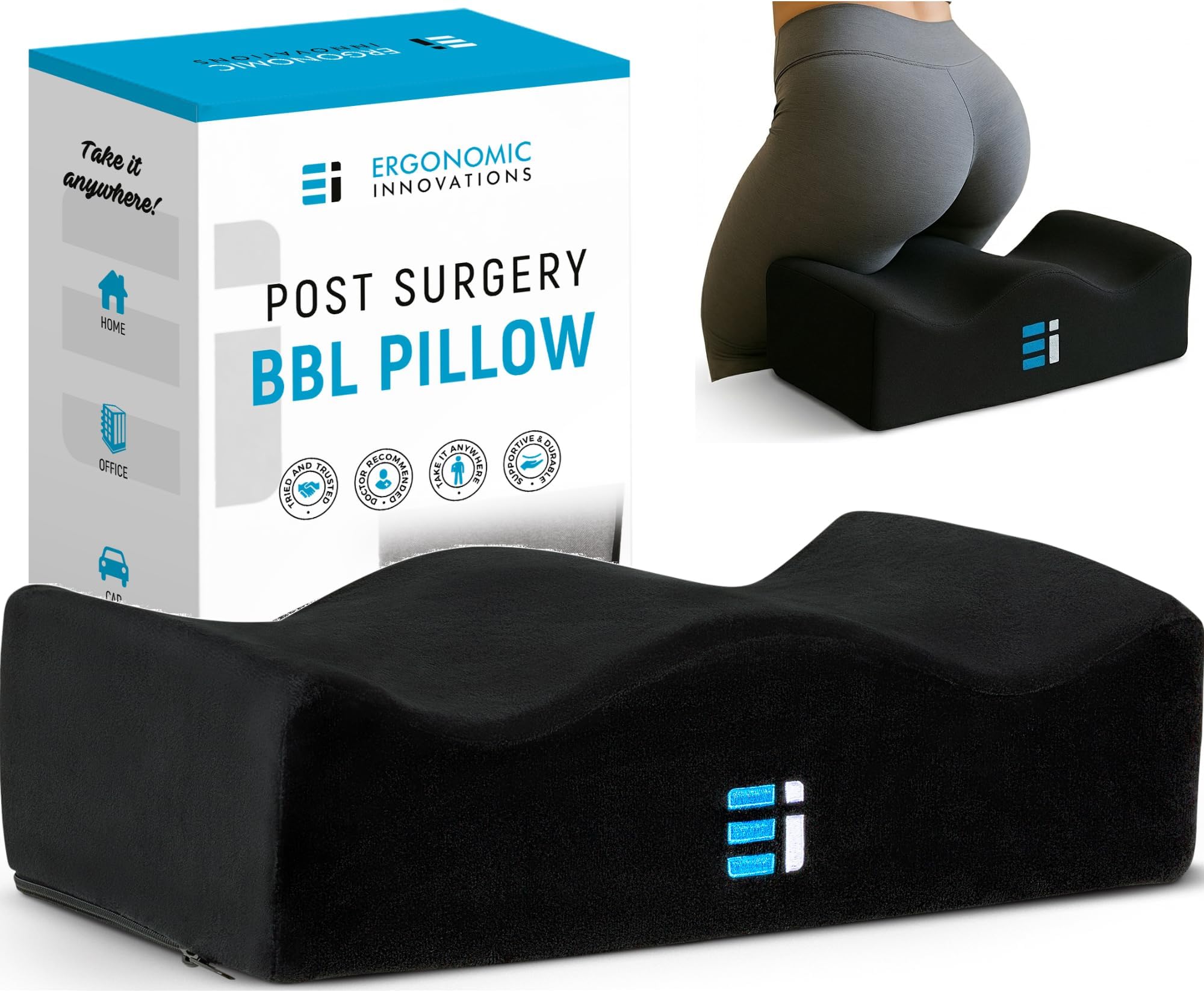 BBL Pillow After Surgery for Butt - Sit Better After Your Brazilian Butt Lift - Butt Pillow for Post Surgery Recovery - Supports 240 lbs (Cojin para Cirugia de Gluteos)