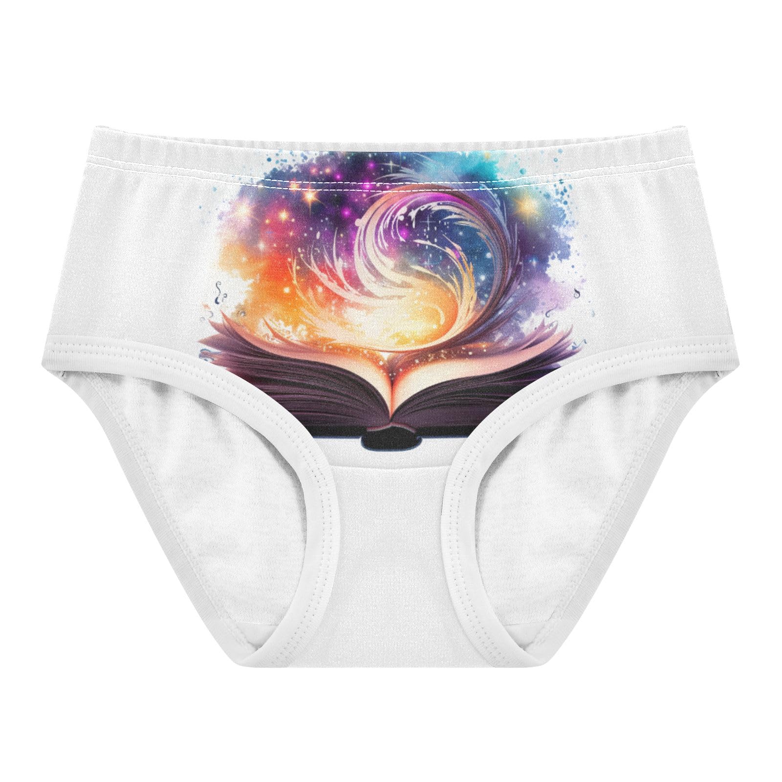 ALAZA Toddler Girls Cotton Hipster Underwear Soft Book Galaxy 2 Pack 2T