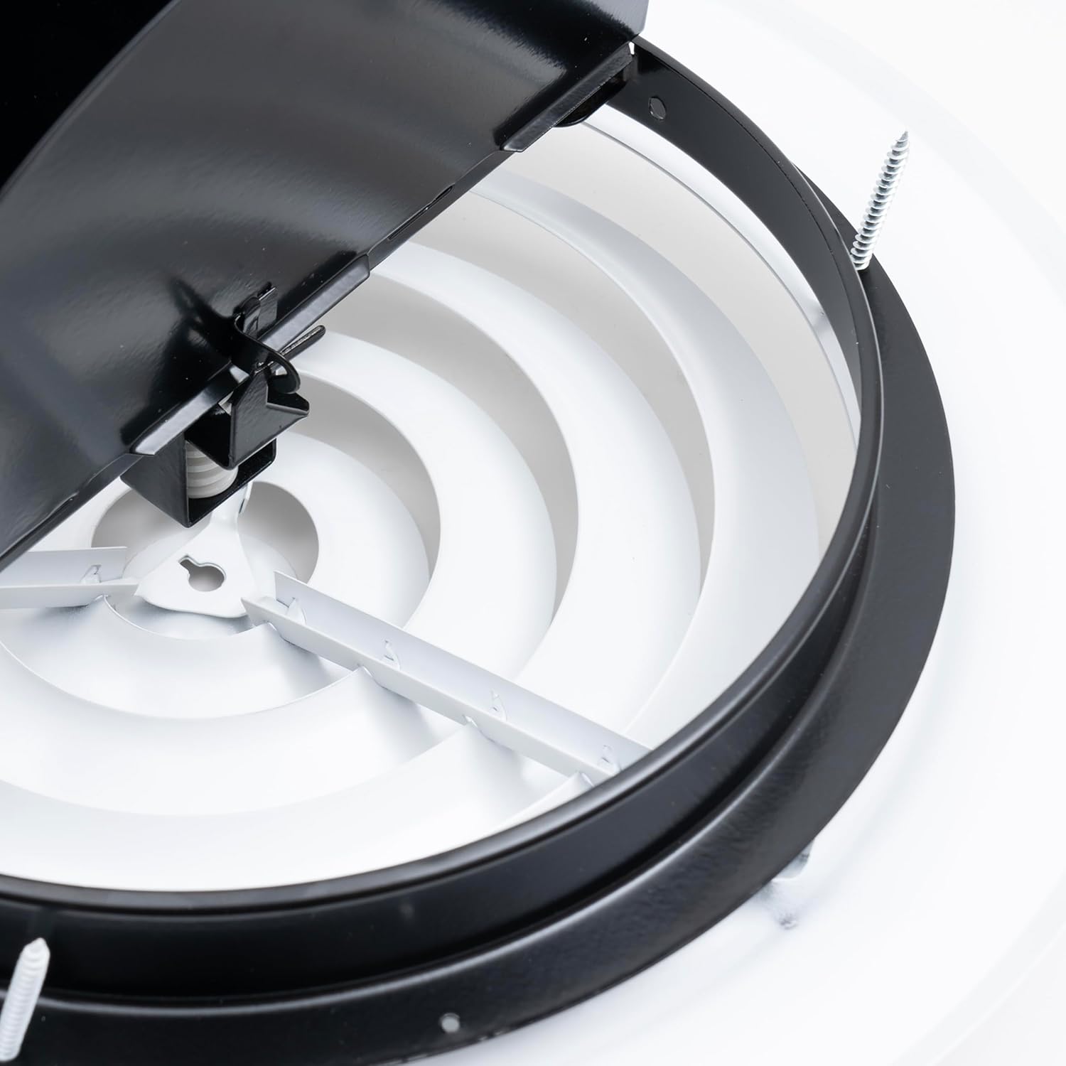 [3 Pack] Fits 10 Inch Neck Air Duct | Steel Round Air Supply Diffuser for Ceiling by Handua | 10" Neck Steel Butterfly Damper&Handle Included | Round Diffuser Vent Cover | White | Out. Dim.: 13-15/16"