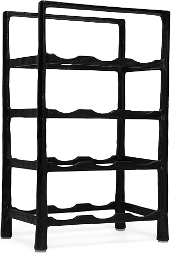 Miniatura 7 de BIRDROCK HOME Estante para vino para 12 botellas - Soporte independiente - Encimera de cocina - Metal forjado negro - Gabinete de almacenamiento