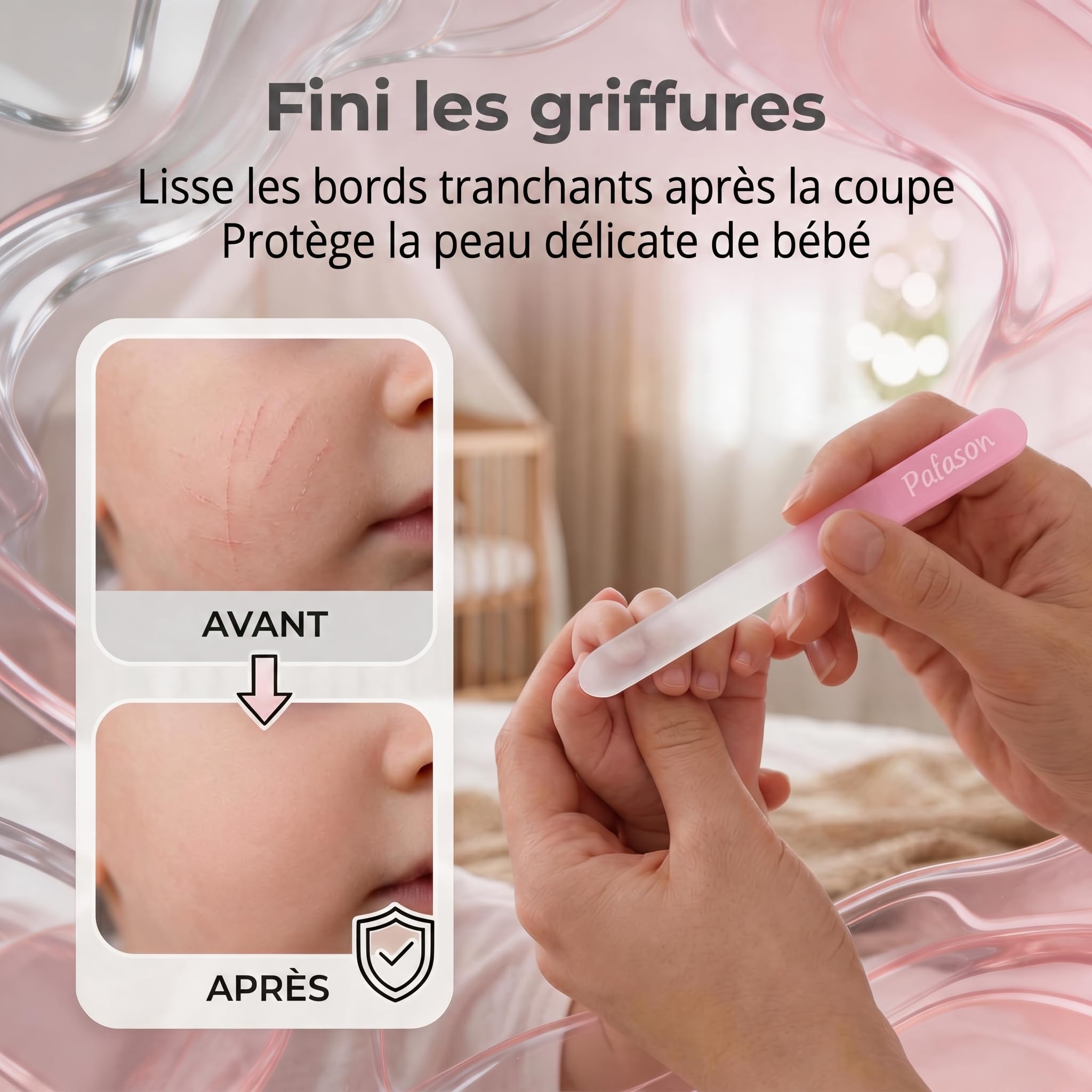 PAFASON Bébé Enfant Sécurité Ongles Coupe Ongles Coupeur Garniture avec Attrape Ongles et Bébé Lime à Ongles en Verre, Idéal pour Jeunes Enfants Nourrisson, Nouveau-nés Tout-petits