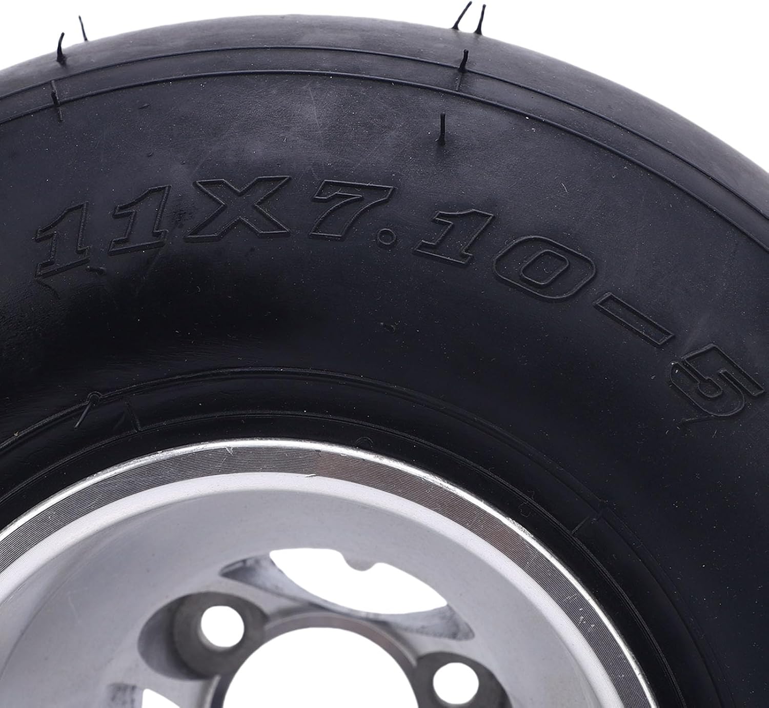 Brilluxa ATV Tire, 11x7.10-5 Tubeless Rear Wheel Tire Assembly with Aluminum Alloy Rim, 4PR for UTV SxS Go Kart Cart