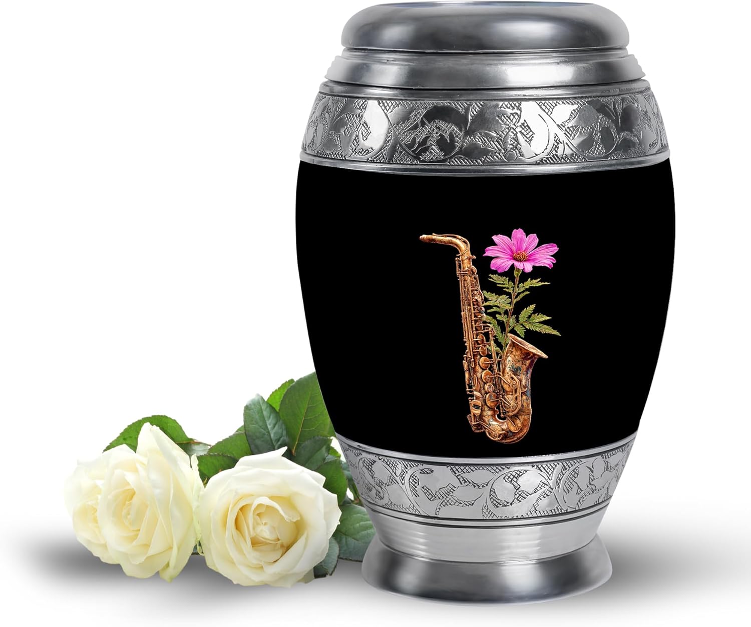 Saxophone Keepsake Urns for Human Ashes - Adult Male Urn for Ashes - Mini Cremation Urns for Men & Women, 3 Inch - Funeral Urn for Adult Female