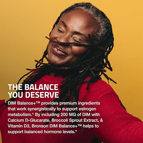 Miniatura 3 de Bronson DIM Balance+ D-glucarato de calcio, brotes de brócoli y vitamina D3 200 mg de DIM por cápsula apoya el metabolismo de estrógeno y los