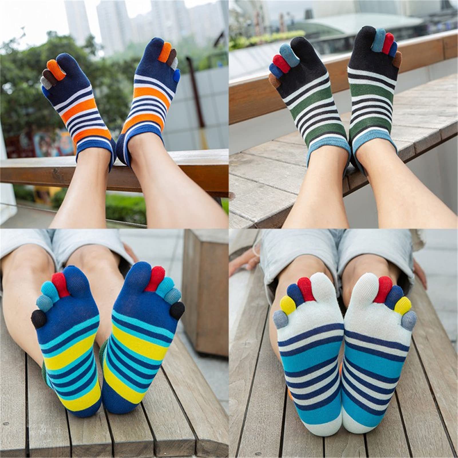 Calcetines for Hombres al Aire Libre Calcetines de algodón Transpirables Deportes Ciclismo Ciclismo Carrito de 1 Dedo Toe Slight Sock Cycling Socks