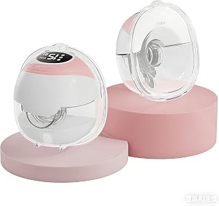 Wearable Breast Pump, Hands Free Electric Portable Pump Set with 3 Modes & 15 Levels, 320 mmHg Suction, Double-Sealed Leak-Resistant Flange, 18/20/22/24mm Fit, BPA-Free, Pink 2 Pack -03