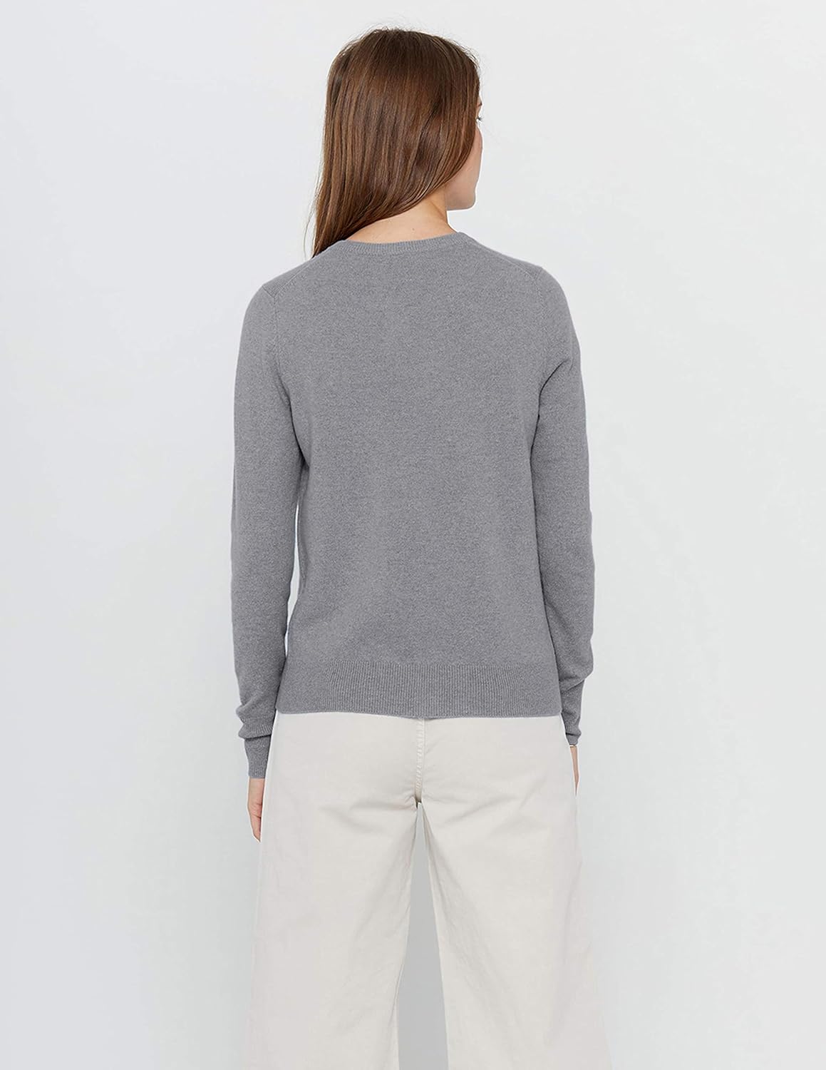 State Cashmere Women's 100% Pure Cashmere Button Front Long Sleeve Crew Neck Cardigan Sweater - Image 2