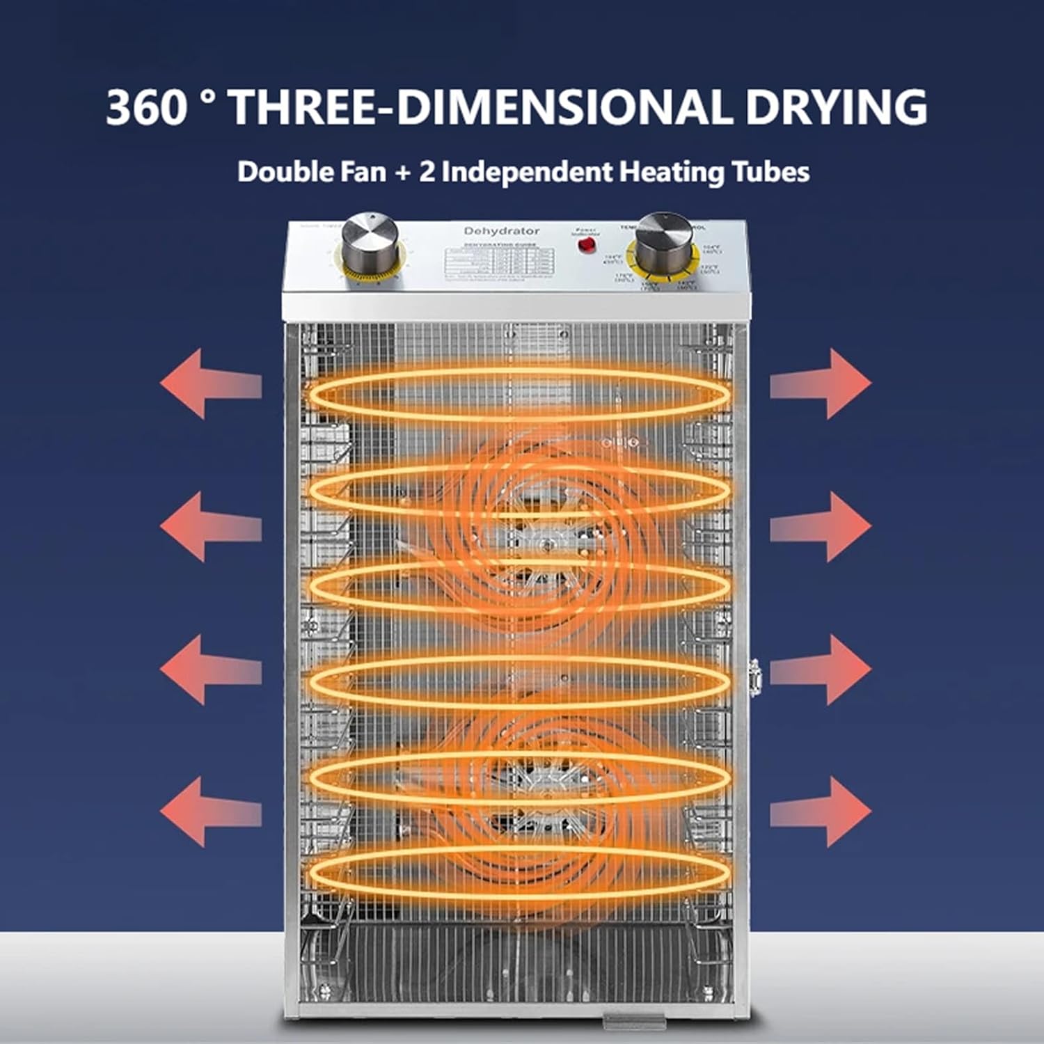 Commercial Freeze Dryer Machine for Food Dehydration - 6-18 Layer Food Dehydrator with Timer, Adjustable Temperature 30-90℃ for Jerky, Fruits, Vegetables, Meat & Herbs