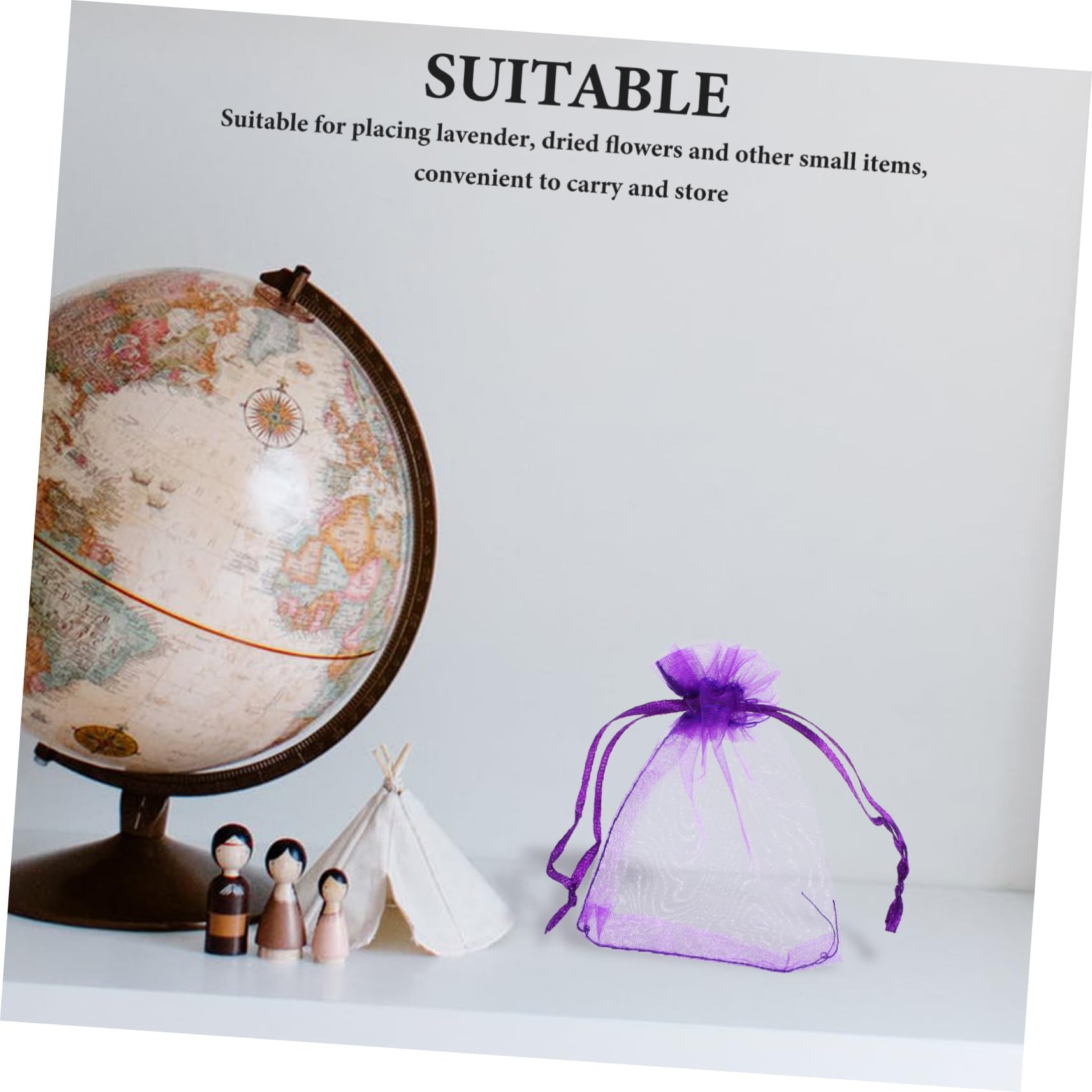 PRETYZOOM 300 Pz Borsa morbida borse a rete viola sacchetti di profumo vuoti Sacchetti profumati sacchetti di lavanda astuccio decorativo alla lavanda bustine di bustine di