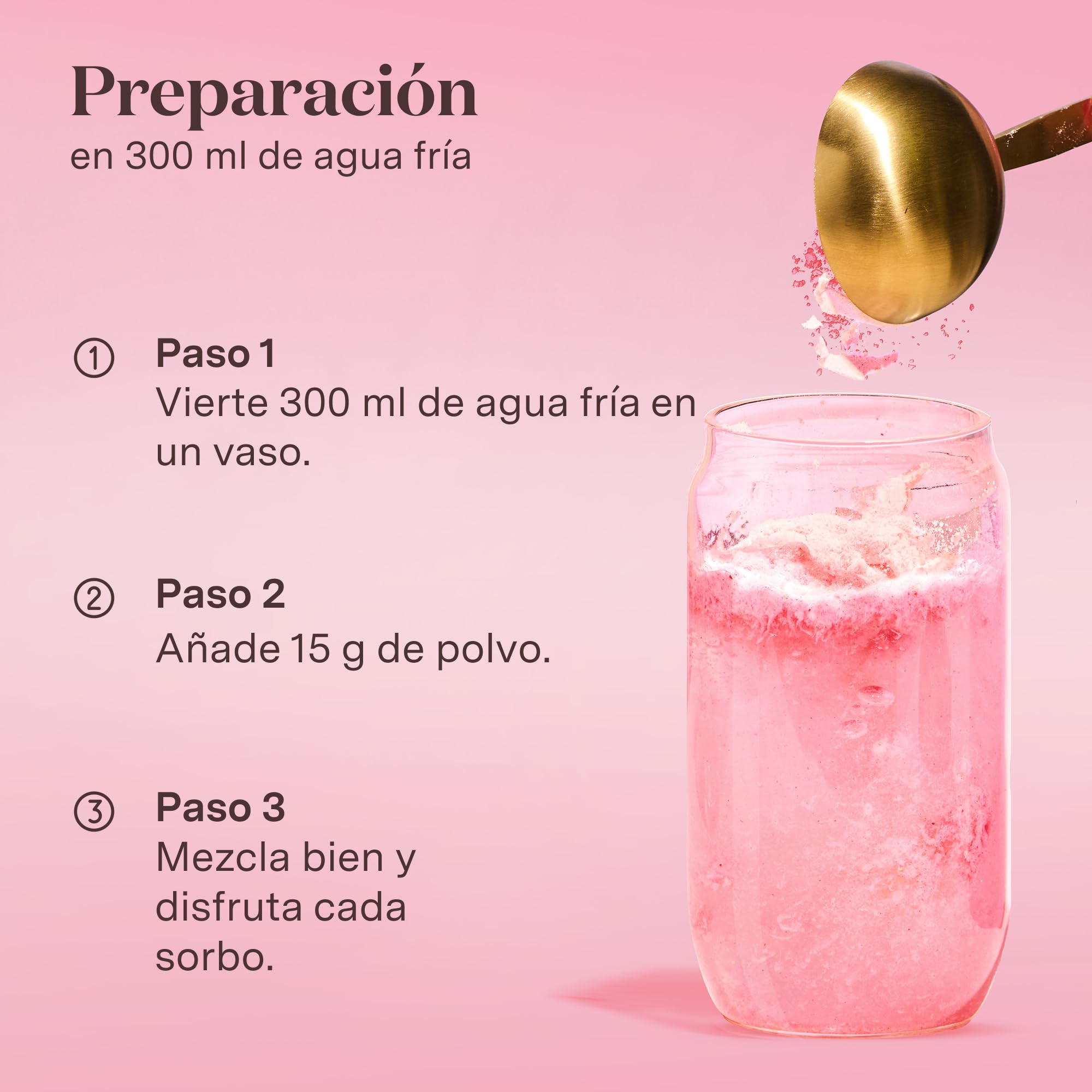 Glow25® Collagen Plus Type Strawberry 450 g – Vitamina C, zinc y biotina | Colágeno hidrolizado con vitamina C, zinc y biotina – Ideal para disolver en agua – Sabor fresa