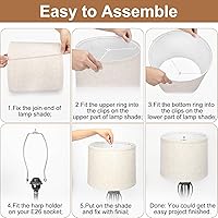 Vista 4 de Seaside village - Juego de 2 pantallas de lámpara de tambor de 11.6 pulgadas superior x 12.6 pulgadas inferior x 9.8 pulgadas de alto, pantallas