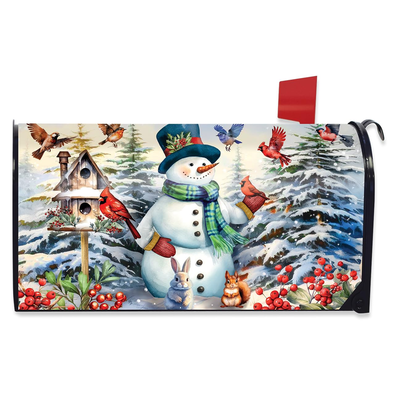 Briarwood Lane Winter Mailbox Cover - Standard Size - Snowman and Birds for Winter Mailbox Cover