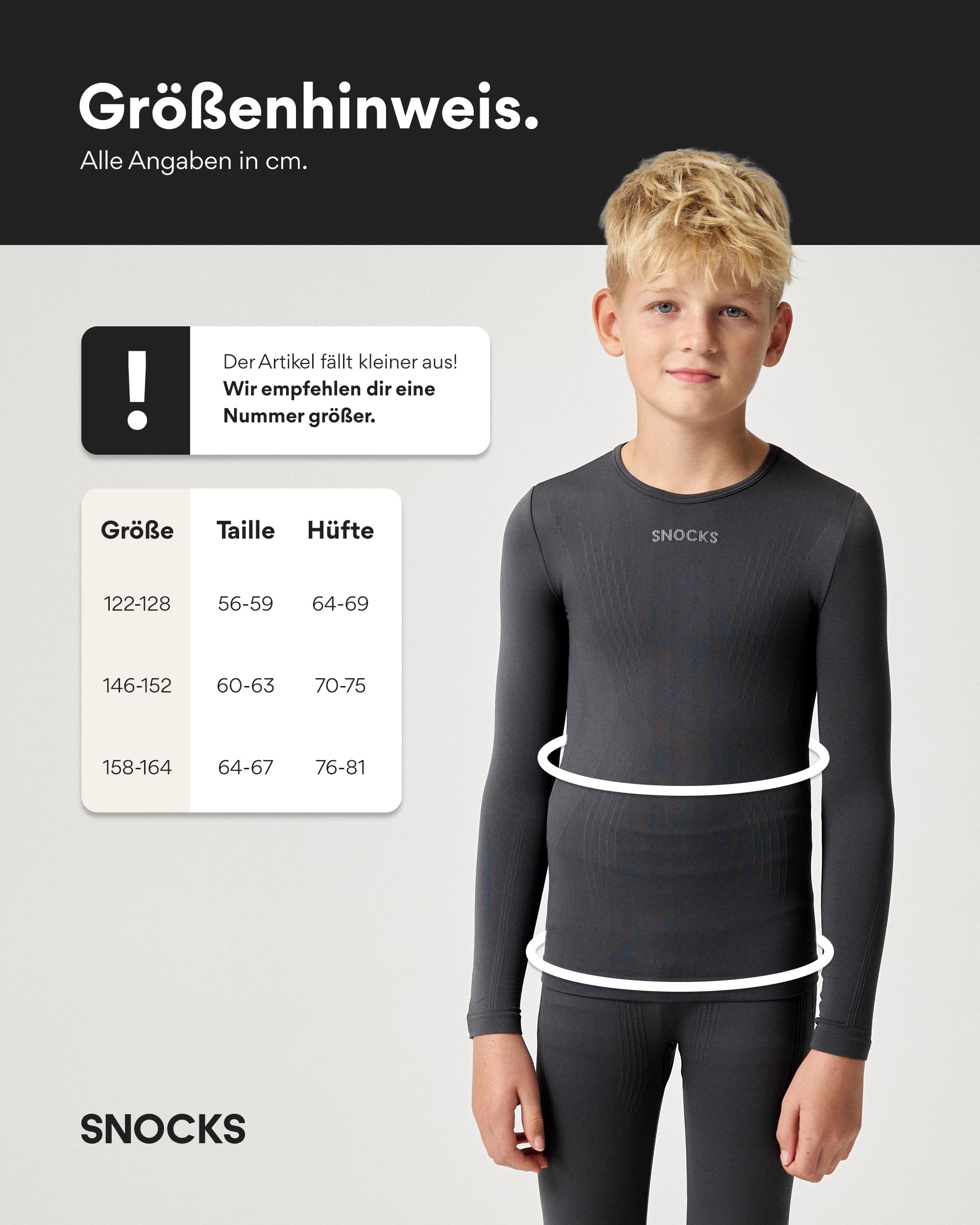 Snocks Thermounterwäsche Kinder - extra warm, enganliegend, schnelltrocknend & elastisch - Gr. 122/128-158/164 - Skiunterwäsche, Funktionsunterwäsche