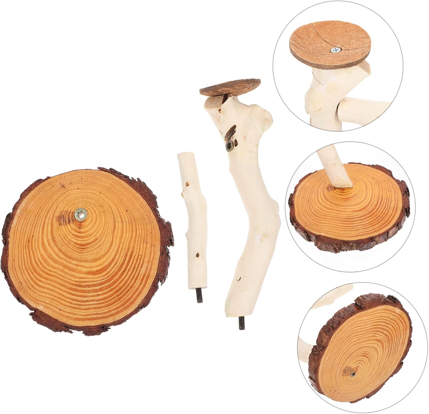 1pc Playground Toys Pet Supplies Table Playstand Wooden Standing Rack Birdcage Playstand Desktop Bird Perch Pet Play Stand Playing Stand Chewing Plaything Wood Perch