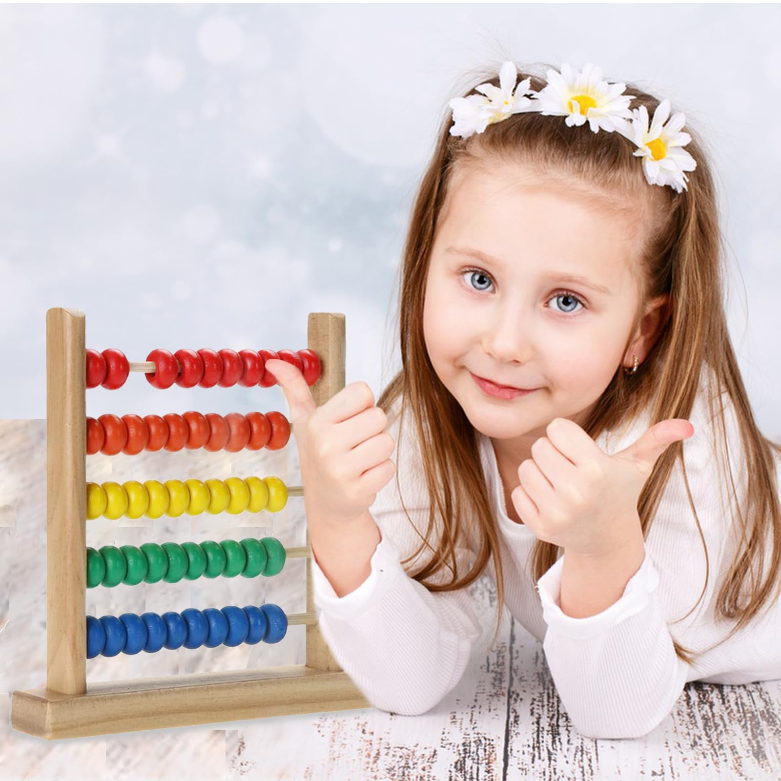 1 Pezzi Abaco per Bambini,Abaco in Legno,Applicabile ai Giocattoli Educativi Prescolari Dell'abaco dello Sviluppo intellettuale dei Bambini