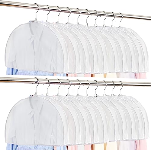 Miniatura 6 de Foraineam Paquete de 20 fundas de hombro, protectores de traje, transpirables, para trajes, abrigos, chaquetas, almacenamiento de vestimenta