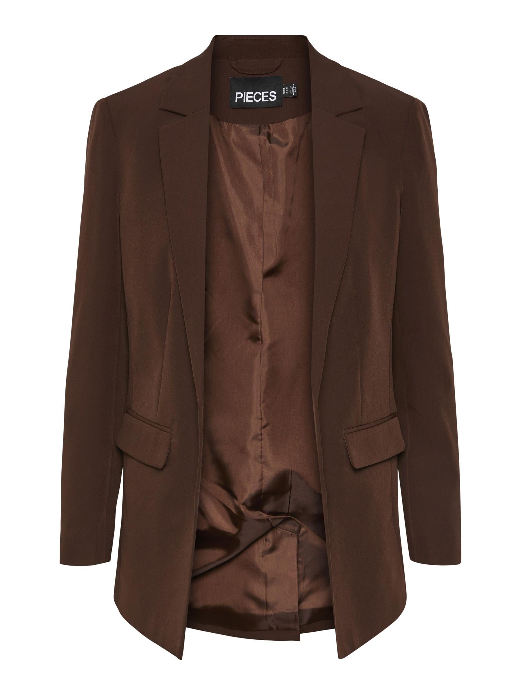 PIECES Damen Pcbossy Ls Loose Blazer Noos Qx, Chicory Coffee, 44 Große Größen