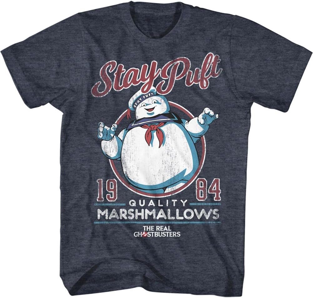 The Real Ghostbusters Staypuft Navy Heather Adult T-Shirt Tee