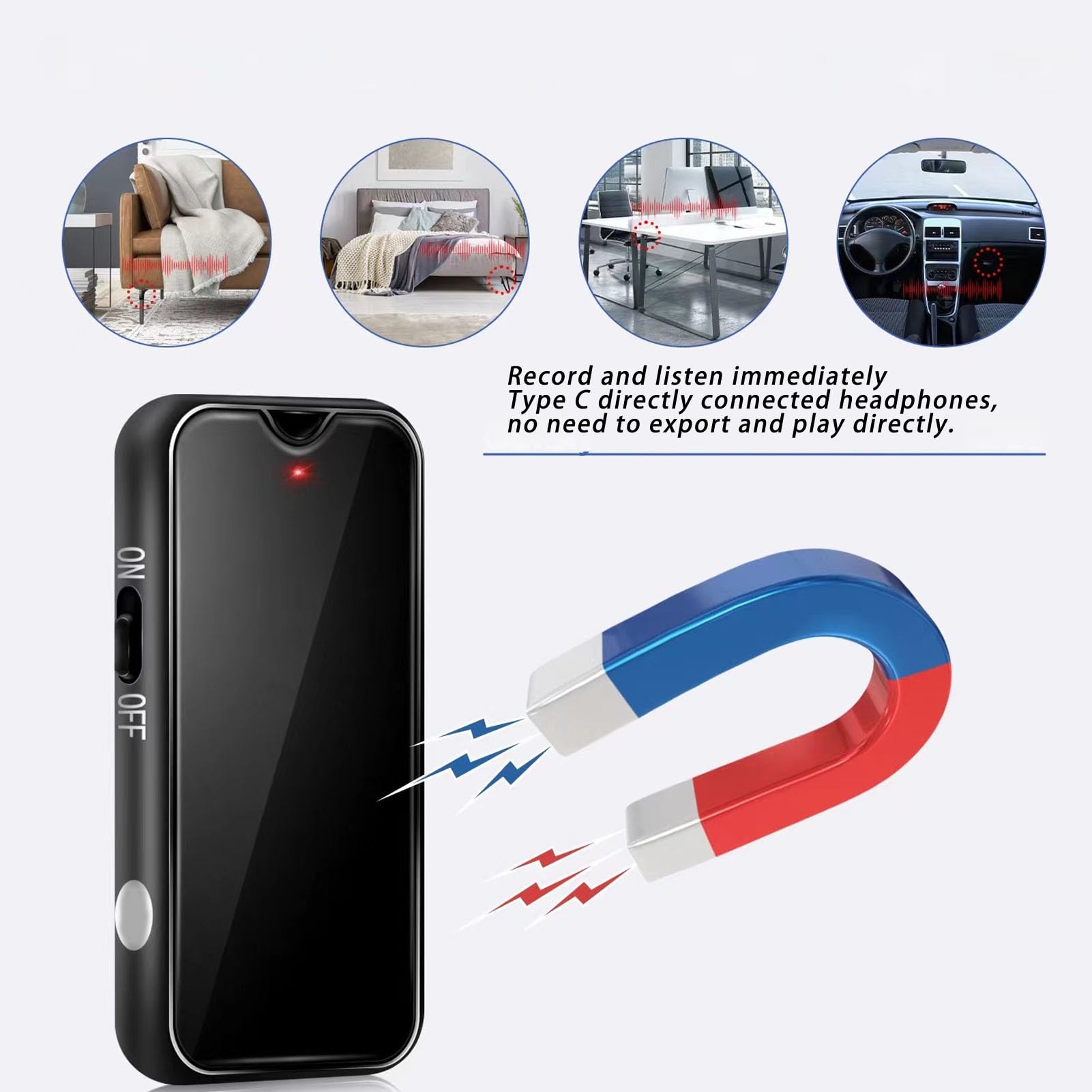 Luocute Grabadora de Voz Digital, Grabador de Audio con Cancelación de Ruido, 16 GB, for Conferencias y Clases