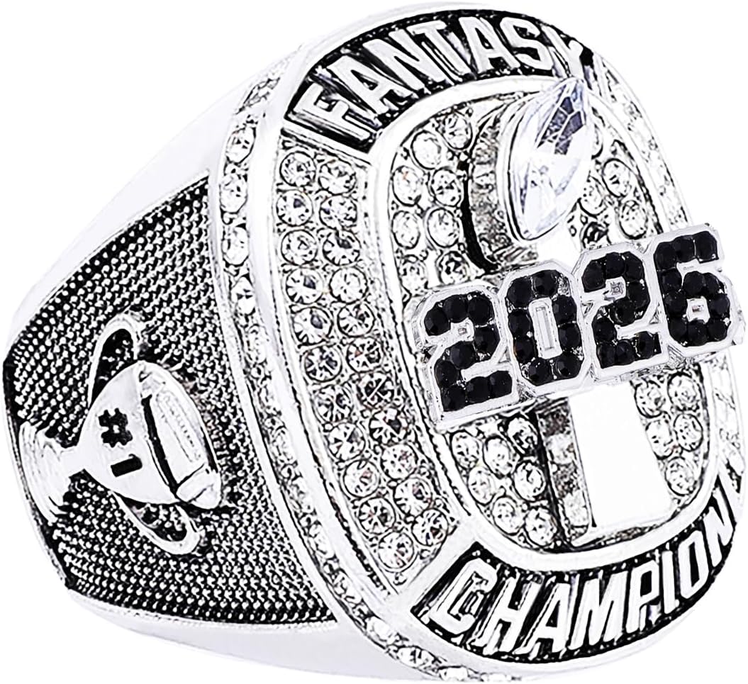 Fantasy Football Ring 2026 Heavy FFL Champion Trophy Ring Award Trophy for Fantasy Football League Winner