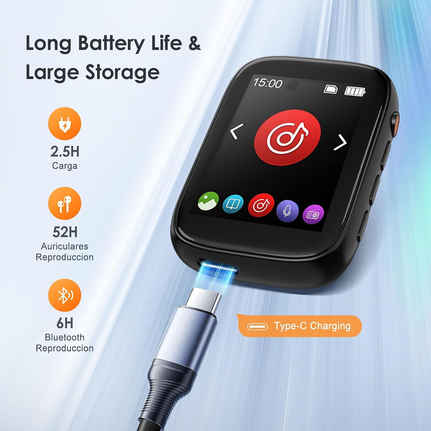 4GB Clip Mp3 Player，Portable Mp3 Player Good for Sports Support FM Radio Voice Record Built-in Micro SD Card Slot and HD Speaker Earphone Included