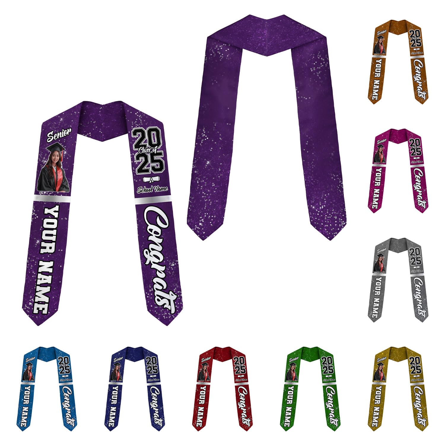 MonkeyVan Personalized Graduation Stole Class Of 2025, Congratulations Sash With Photo Text, Graduation Gifts, Graduation Sash C8