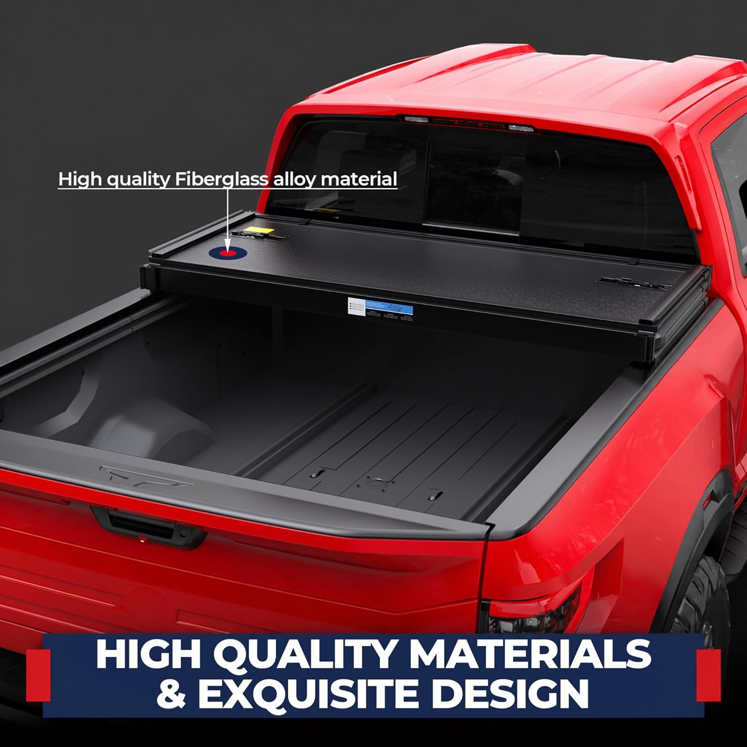 MOSTPLUS 6FT FRP Tri Fold Hard Truck Bed Tonneau Cover Compatible for 2005-2026 Nissan Frontier 3 Folding Fleetside Fiberglass 3 Folding Bed Cover 72Inch