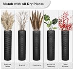 Vase pour plancher noir haut : 27.7 Vases décoratifs extra grand de pouce pour le salon Vases modernes pour le plancher avec honeycomb Hammered Vase grand métal debout pour coin bureau 2