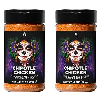 Spnglish Asadro Chipotle Chicken Seasoning Pack of 2 8 Oz Bottles Smoky Chipotle Garlic Spice Blend for Chicken BBQ Grilling Tacos Vegetables and Meat