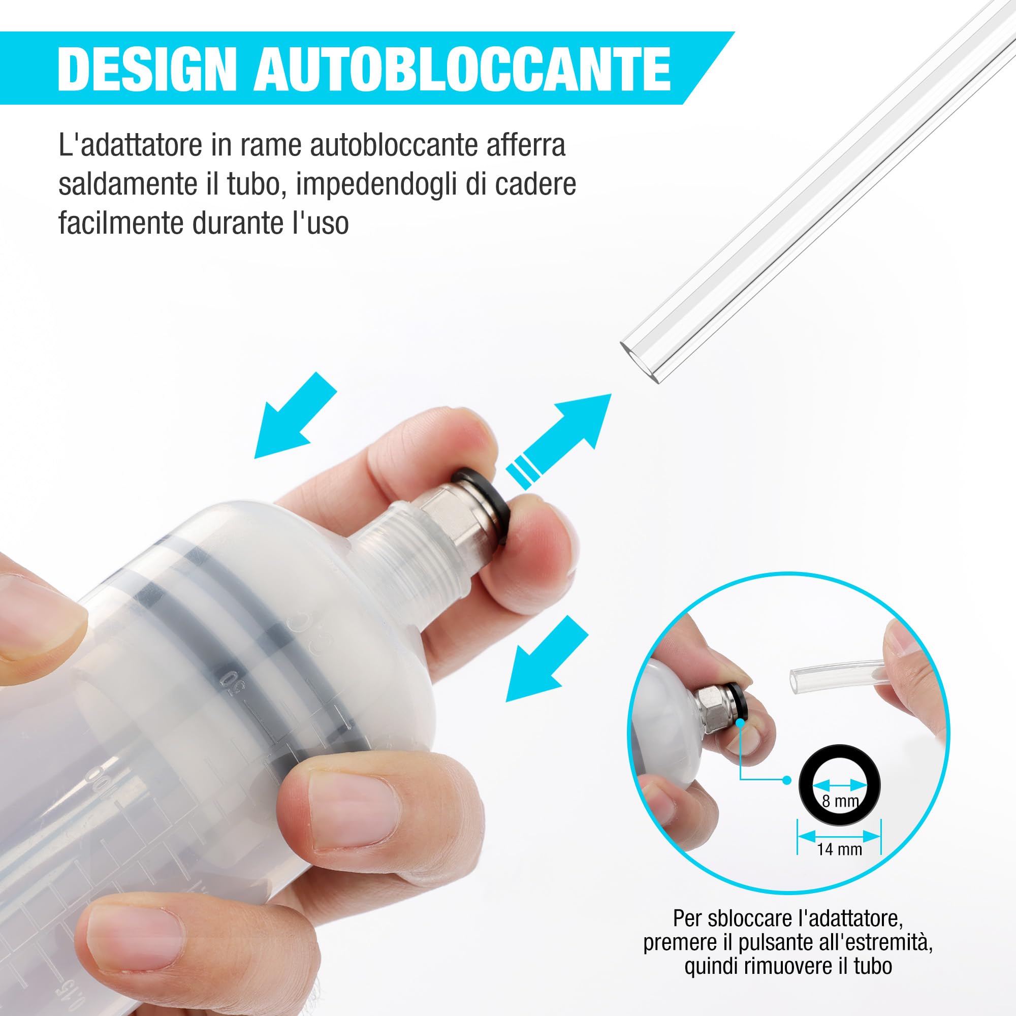 DURATECH Siringa per Olio da 500 ml, Estrazione Olio Motore, Siringa per Olio Cambio con Tubo di Prolunga, Aspirazione Manuale e Riempimento di Carburante e Fluido