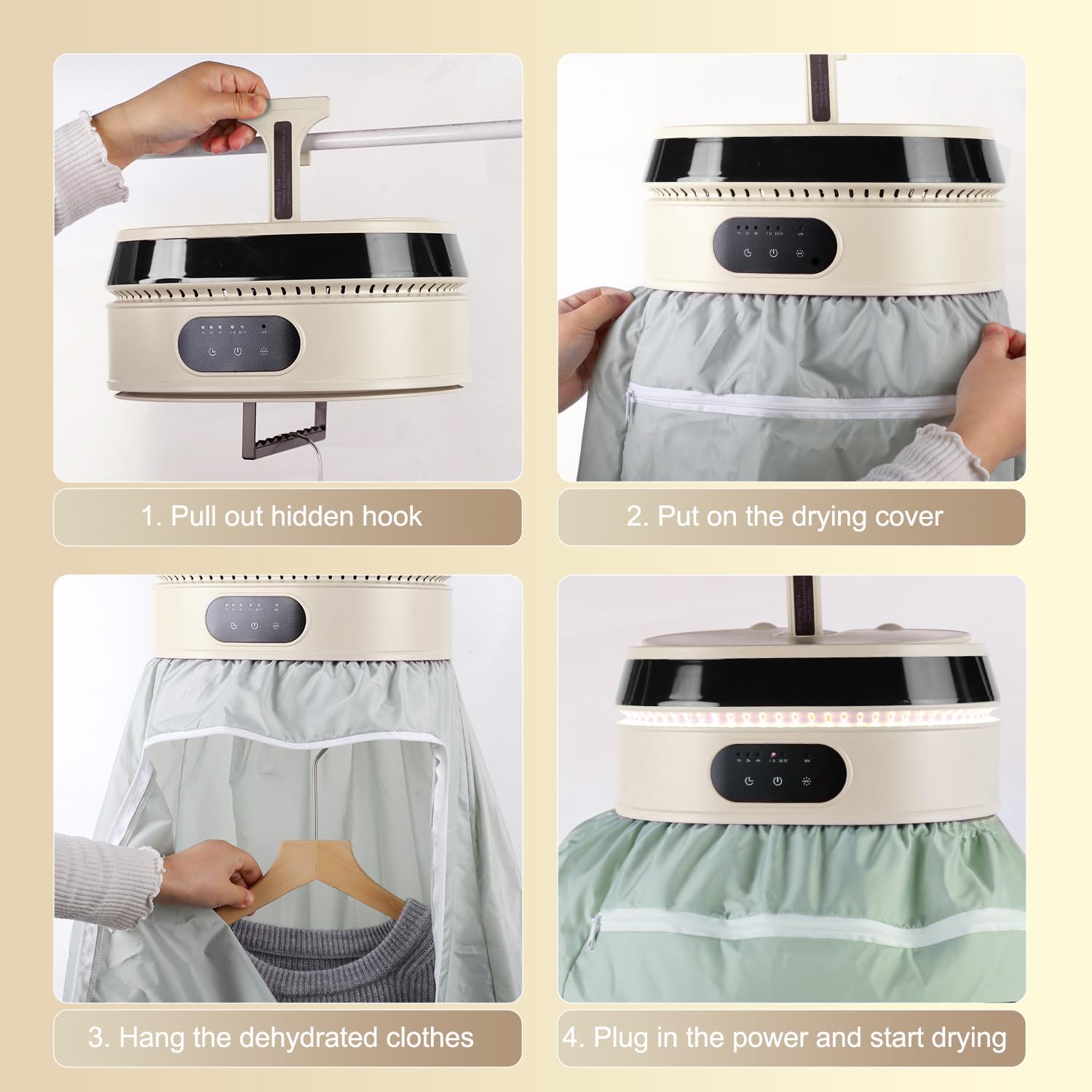 Secadora De Ropa Portable Clothes Dryer With UV Sanitizing 22lb