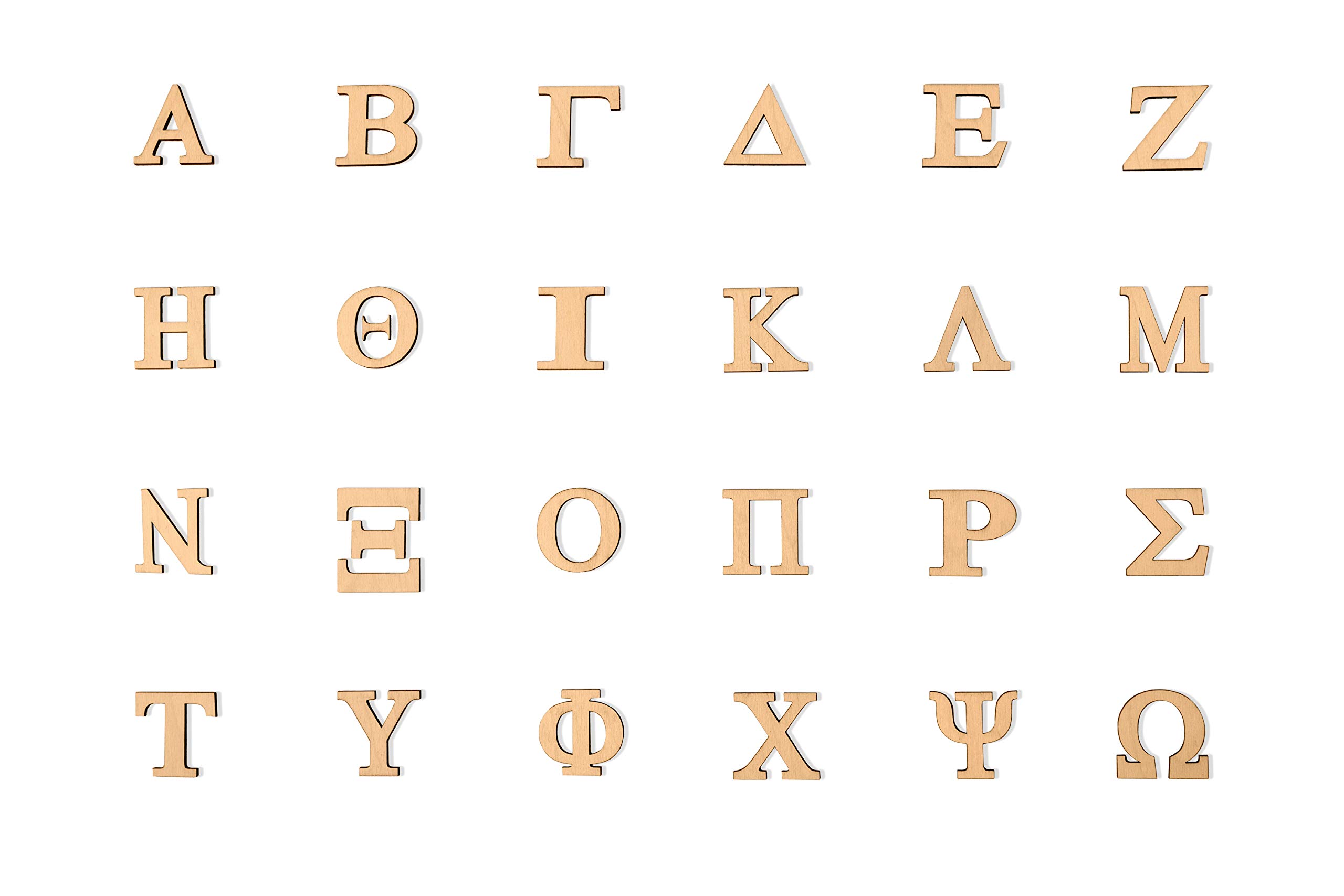 2" Single Layer Wooden Greek Letter. Pack of 2 (Theta)