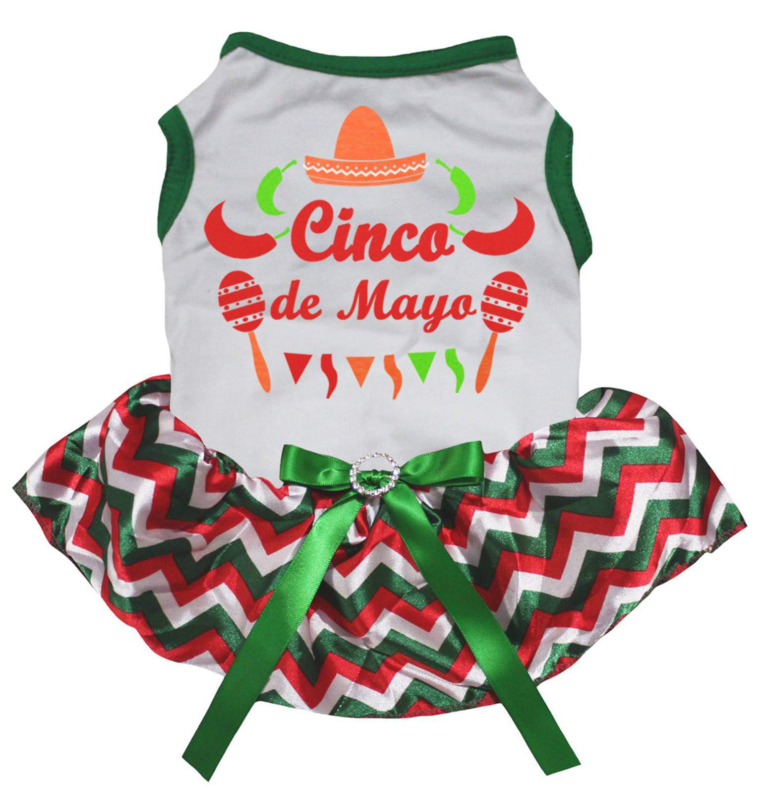 Robe en coton Cinco De Mayo chiot respirante avec tutu souple