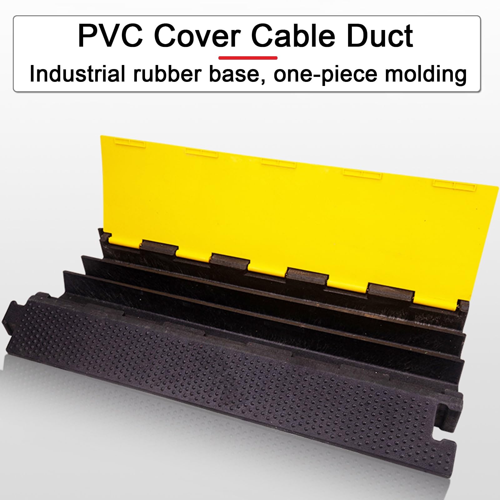 Canaleta Cables Suelo, Pasacables de Suelos, 3 Canales, Fabricados en Material de Caucho + PVC, Capacidad de Carga 2t
