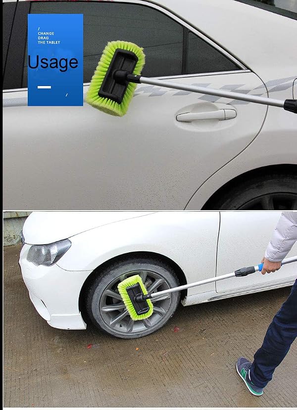 Forgrace 12" Car Wash Brush with Soft Bristle Auto RV Truck Boat Camper Car Exterior Washing Heavy Duty Tri-Level Dip Green by Forgrace - Image 4