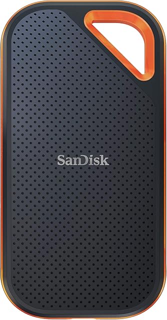 SanDisk Extreme Pro 4TB Portable NVMe SSD, USB-C, up to 2000MB/s, Ruggedised and Water-Resistant