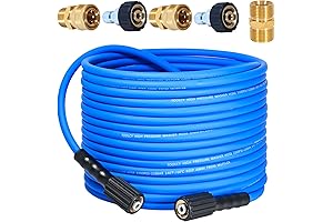 TOOLCY Super Flexible Pressure Washer Hose with M22 to 3/8 Quick Connect