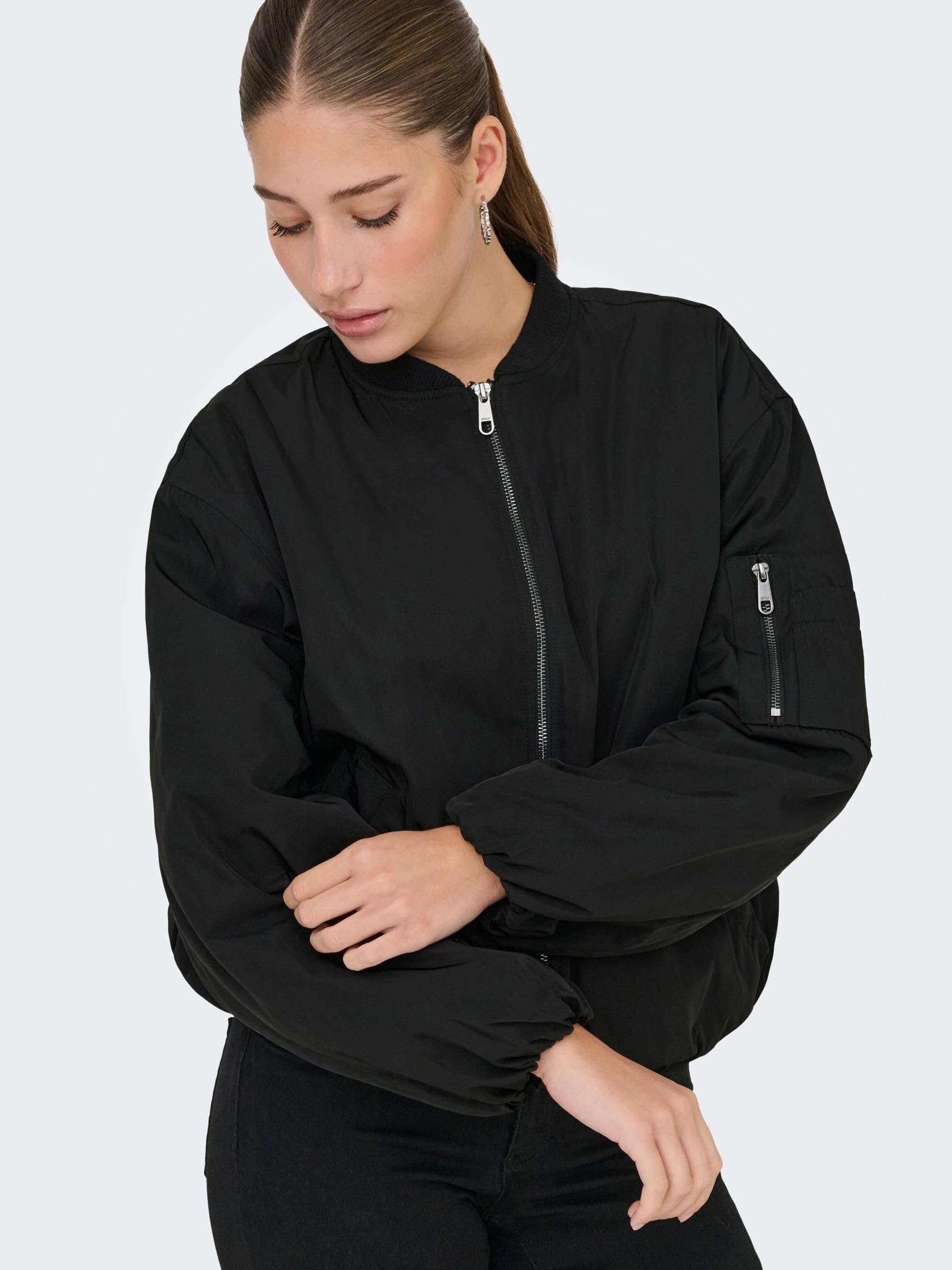 ONLY Onladel Life Oversized Bomber CC OTW, czarny, M