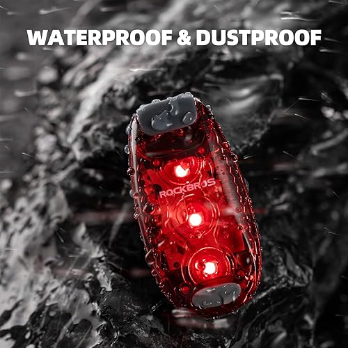Miniatura 3 de ROCKBROS Luces de bicicleta pequeñas Luz trasera 3 modos Luces traseras de bicicleta Luces traseras impermeables Luces de bicicleta de seguridad