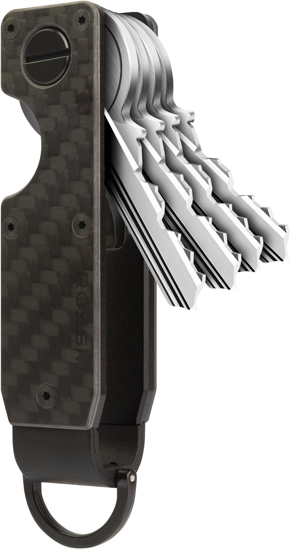 ROSSM Schlüssel-Organizer | Kompakter Schlüsselhalter aus Metall | Minimalistischer innovativer Schlüsselanhänger | Mini-Schlüsseletui, das bis zu 6 Schlüssel schützt