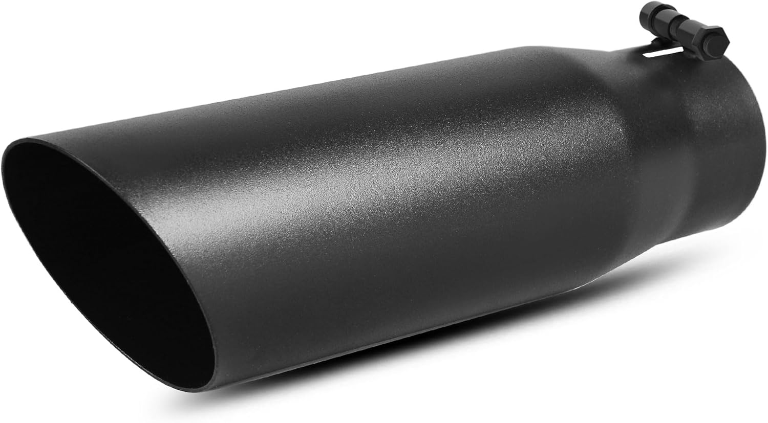 AUTOSAVER88 2.75 Inch Exhaust Tip, 2.75" Inlet 3.5" Outlet 12" Overall Length Stainless Steel Diesel Exhaust Tail Tip for 2 3/4 Inch Tailpipe, Black Powder Coated Finish, Slant Angle Cut, Bolt On