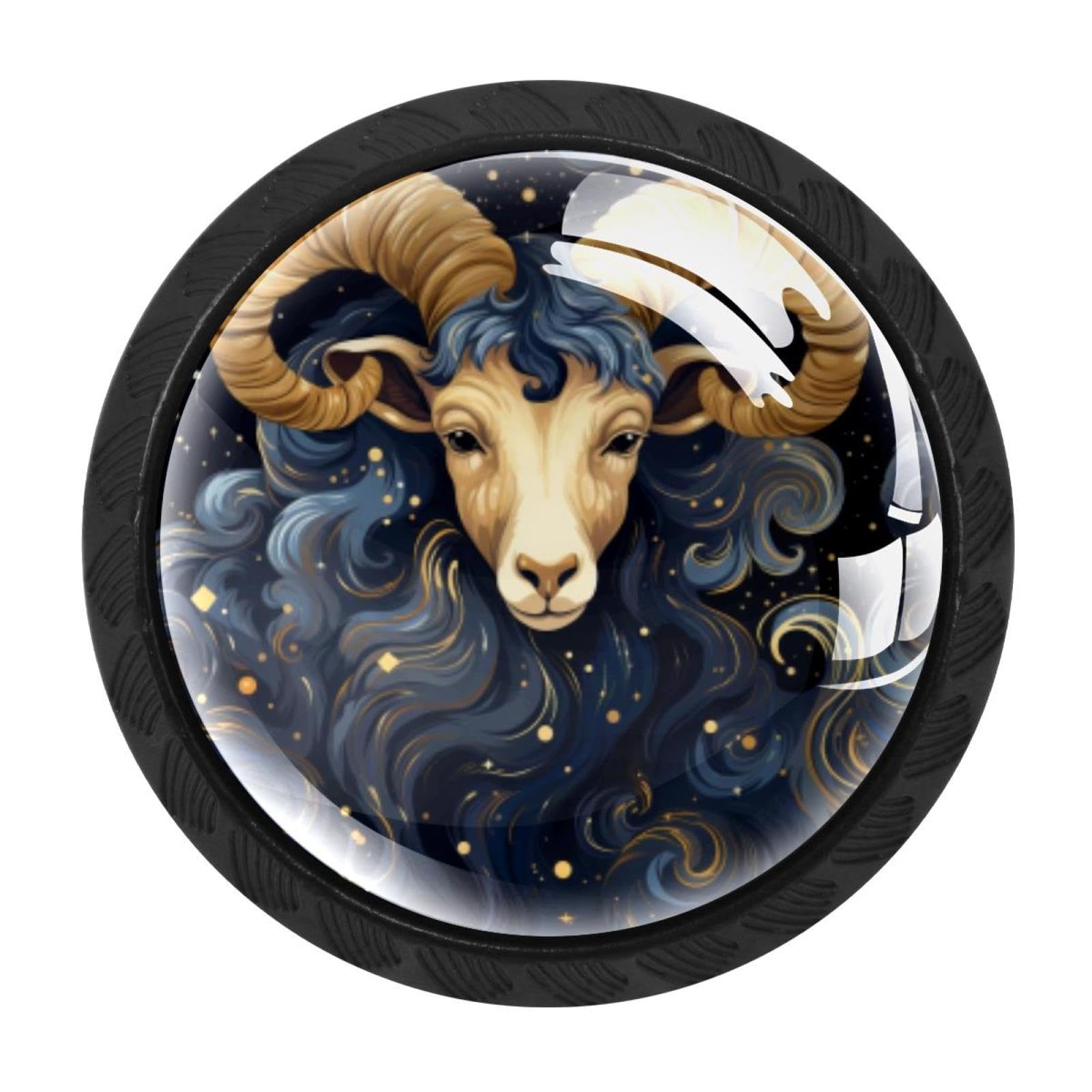 Chenzzzz Multicolored 15 4 Pieces Aries Drawer Knobs, 35Mm Black Cabinet Knobs, Drawer Pulls And Knobs, Dresser Drawer Knobs, Cabinet Hardware Kitchen Cabinet Knobs