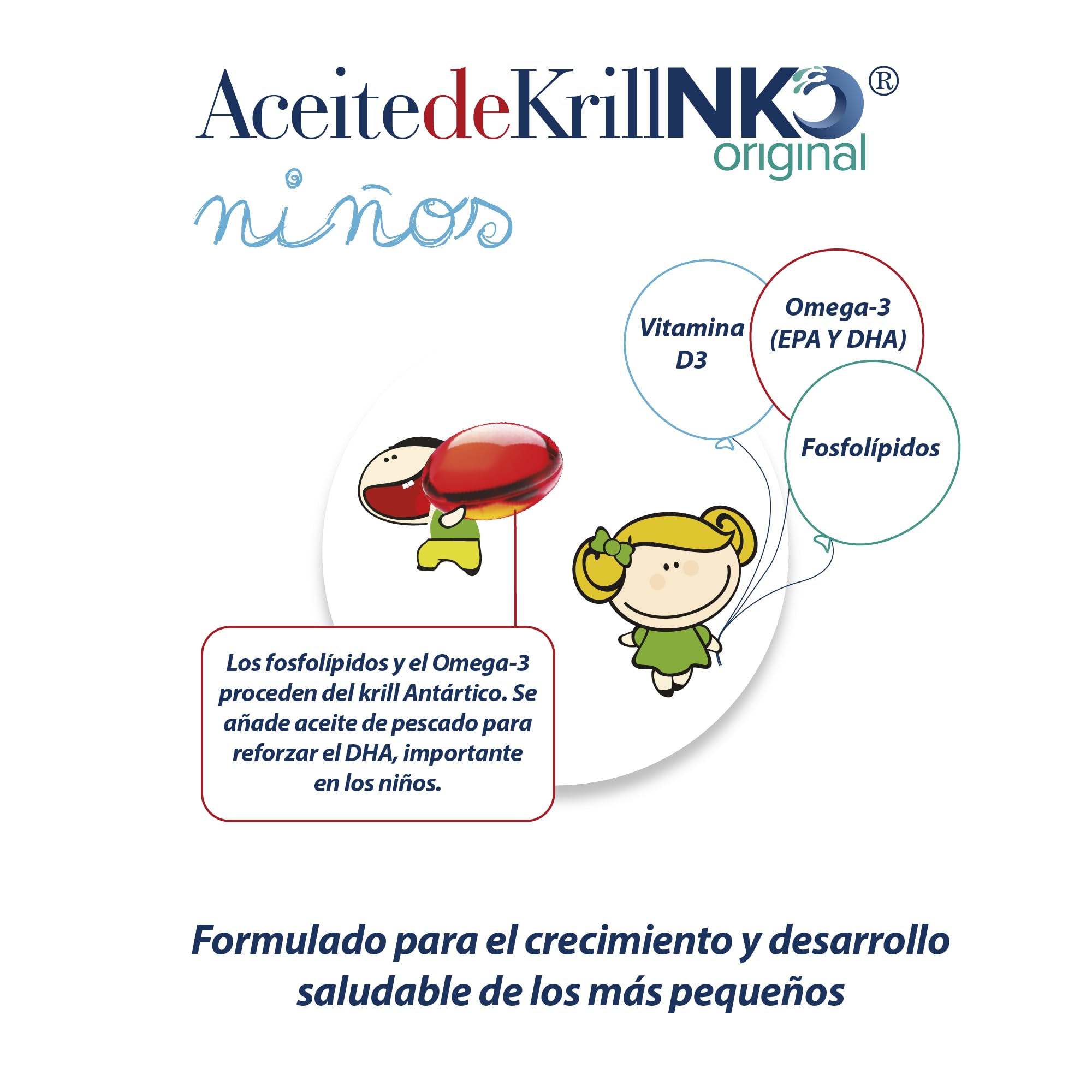Krill Lot de 60 capsules d'huile 100% naturelle pour enfants