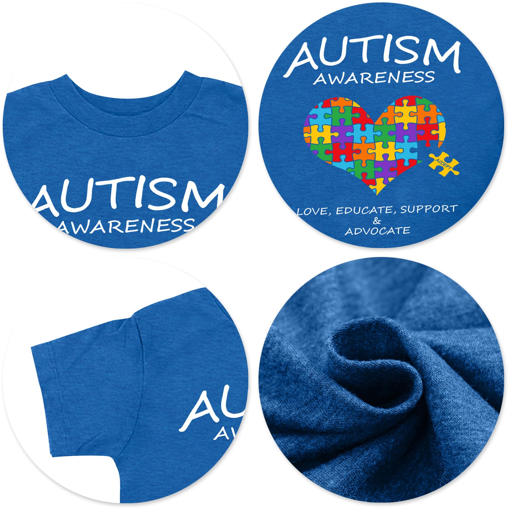 QAUN Autism Awareness Shirt Kids Autistic Tshirt for Toddler Boys Girls Autism Acceptance Tops — view 5
