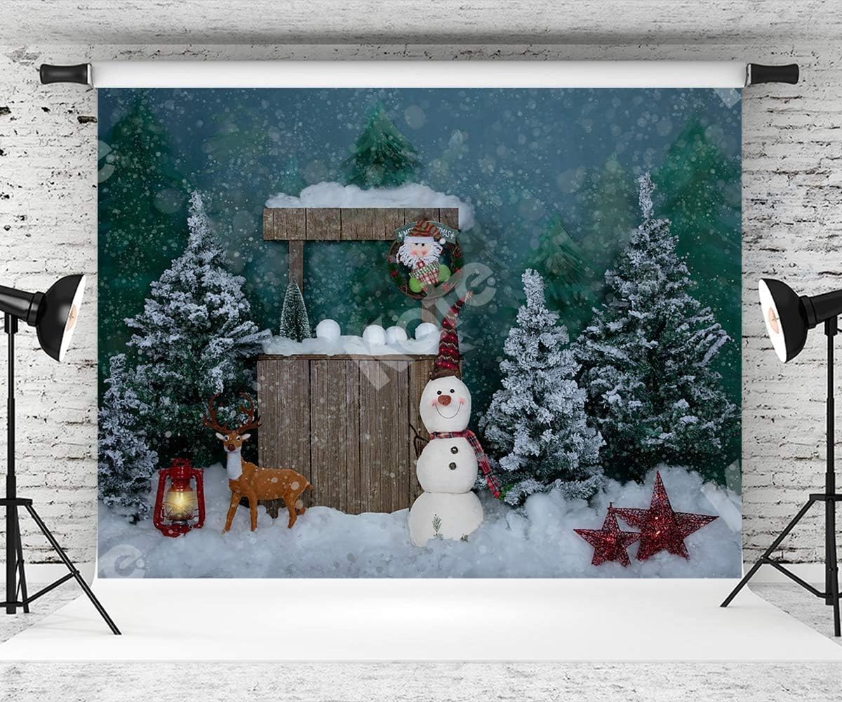 Up To 40% OFF Kate 10×10ft Christmas Winter Snow Photography Backdrop Christmas Tree with Deer Fir Xmas Background for Christmas Happy New Year Decoration Photography