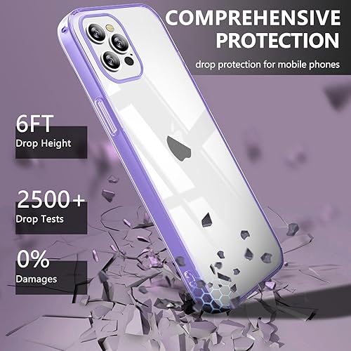 Miniatura 9 de HIYUUTTBS Funda protectora transparente para iPhone 13, funda protectora de esquina reforzada contra arañazos, policarbonato duro + carcasa de TPU