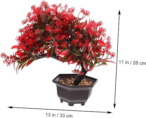 Miniatura 5 de Artibetter Planta de pino de bienvenida en maceta, decoración de mesa de cena, decoración de estatua, plantas artificiales de interior, árbol de